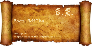 Bocz Réka névjegykártya