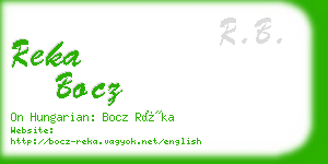 reka bocz business card